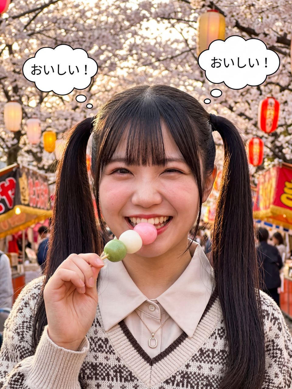 三色団子を食べる葉月柚子