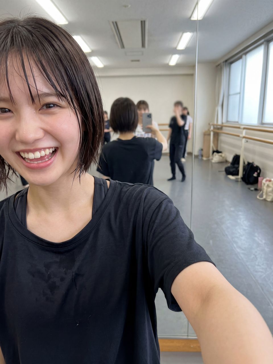 練習後の自撮りショット