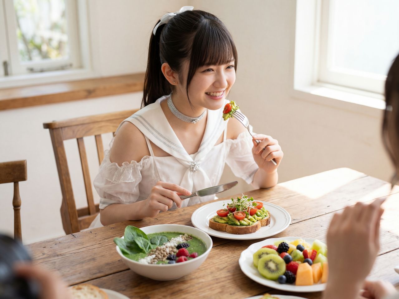 ヘルシーなグリーン朝食