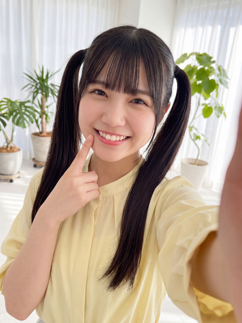 表情筋トレ中の自撮り