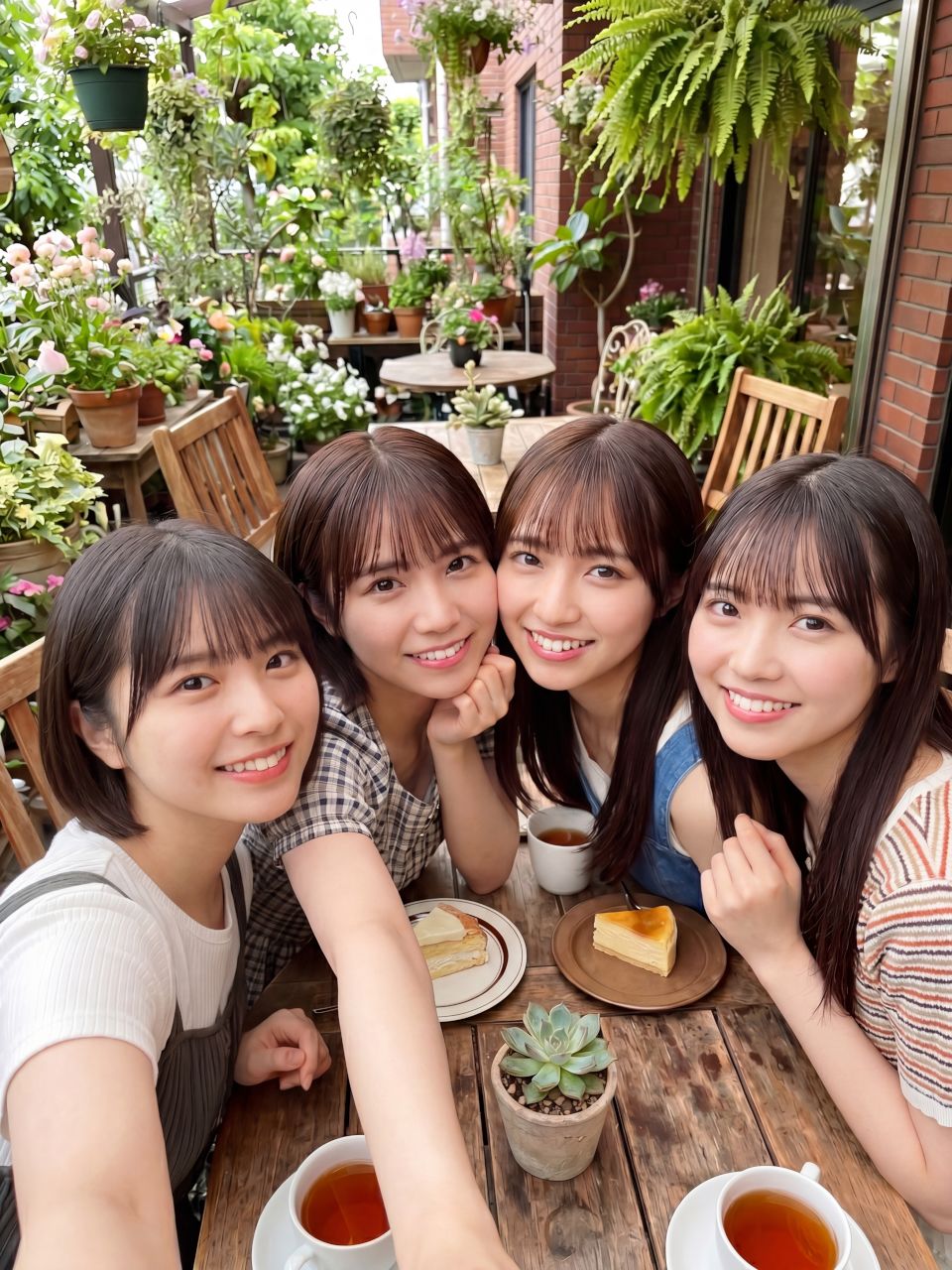 星野美月、小鳥遊ひな、橘ひかり、天音かなでとの合同自撮りショット