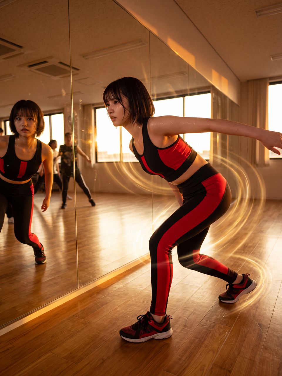 ダンススタジオで練習する神楽坂舞