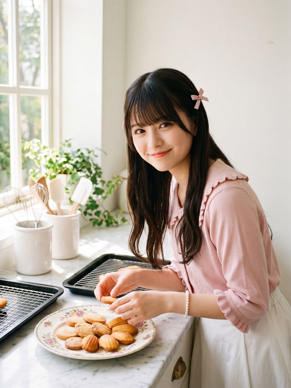 キッチンでお菓子作りをする姫宮桃