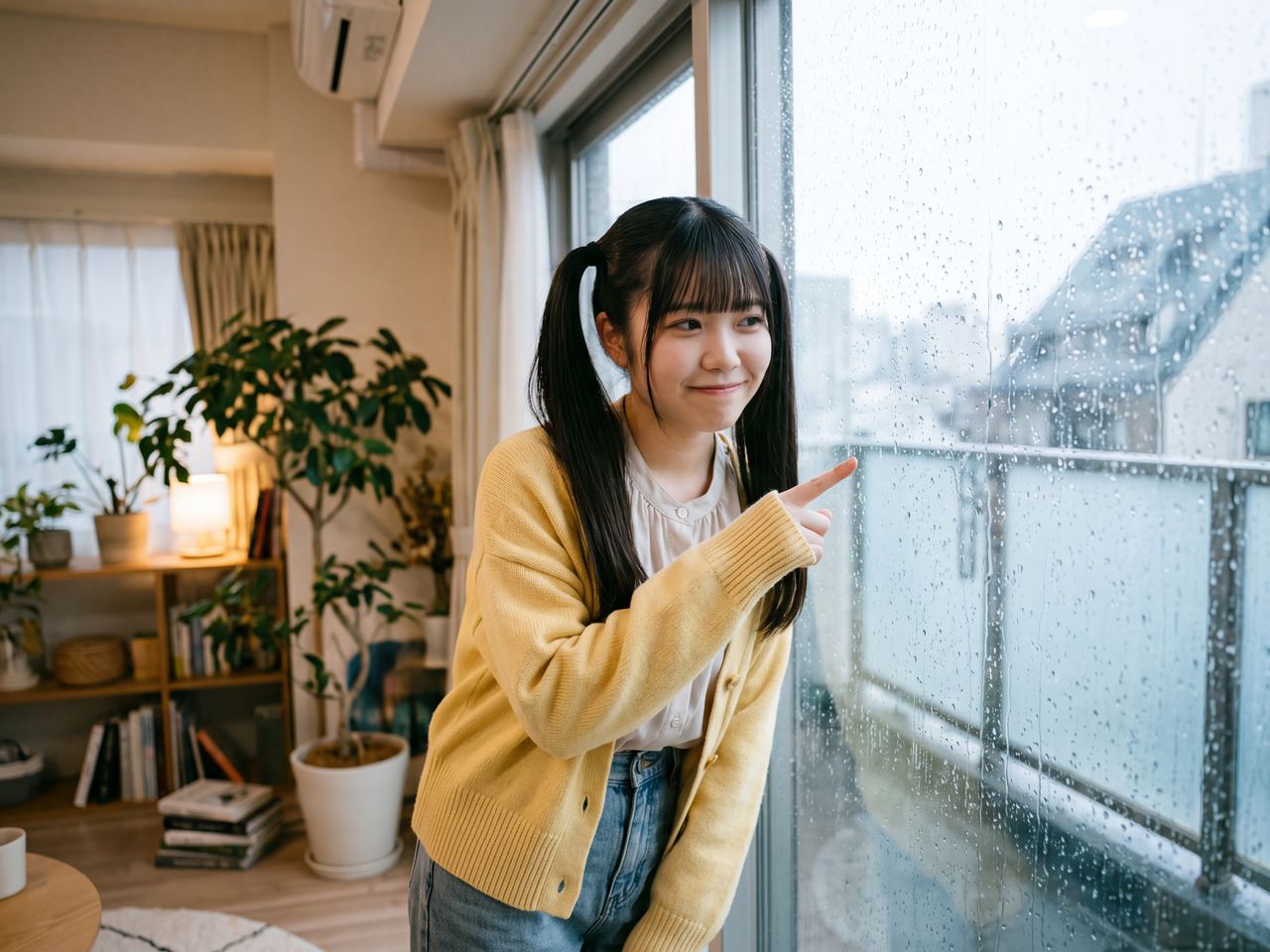 しずくを真剣に見つめる葉月柚子