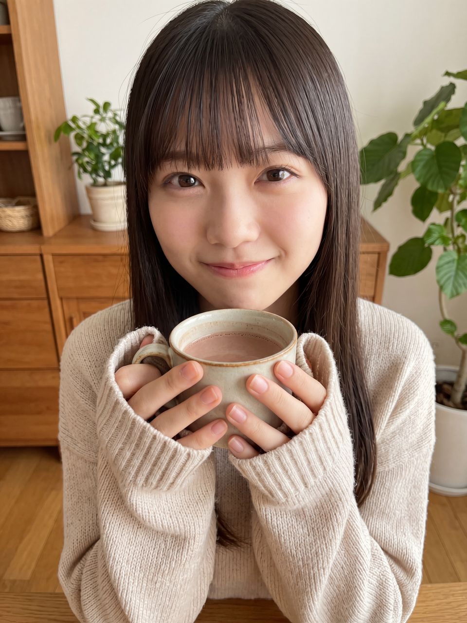 ココアを飲む小鳥遊ひな
