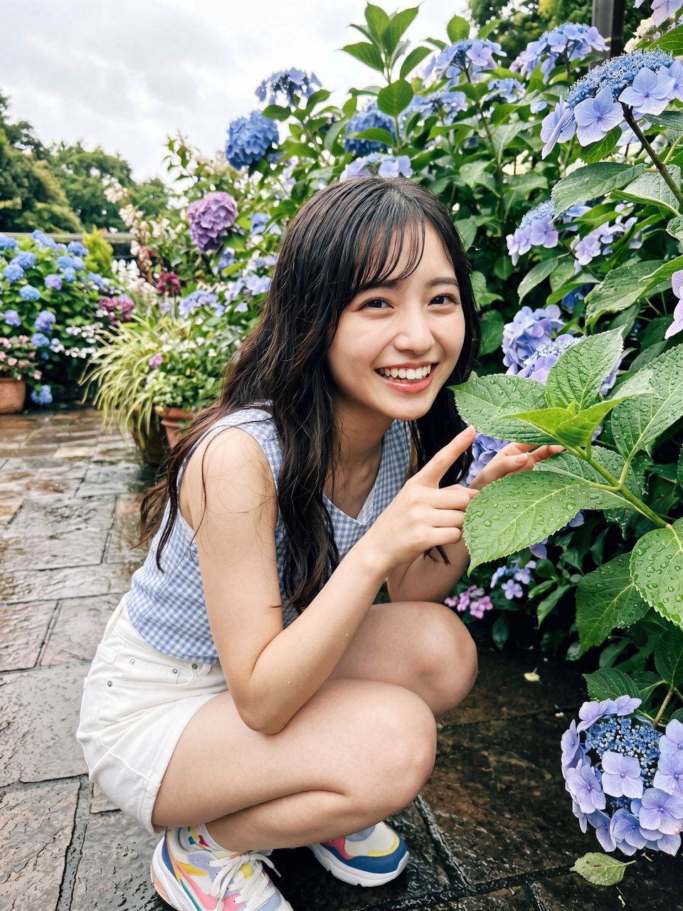しずくを見つめる夢咲さくら