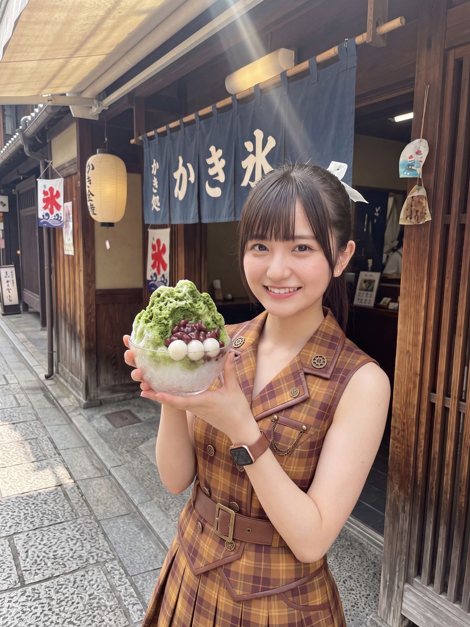 かき氷と瀬戸朝陽