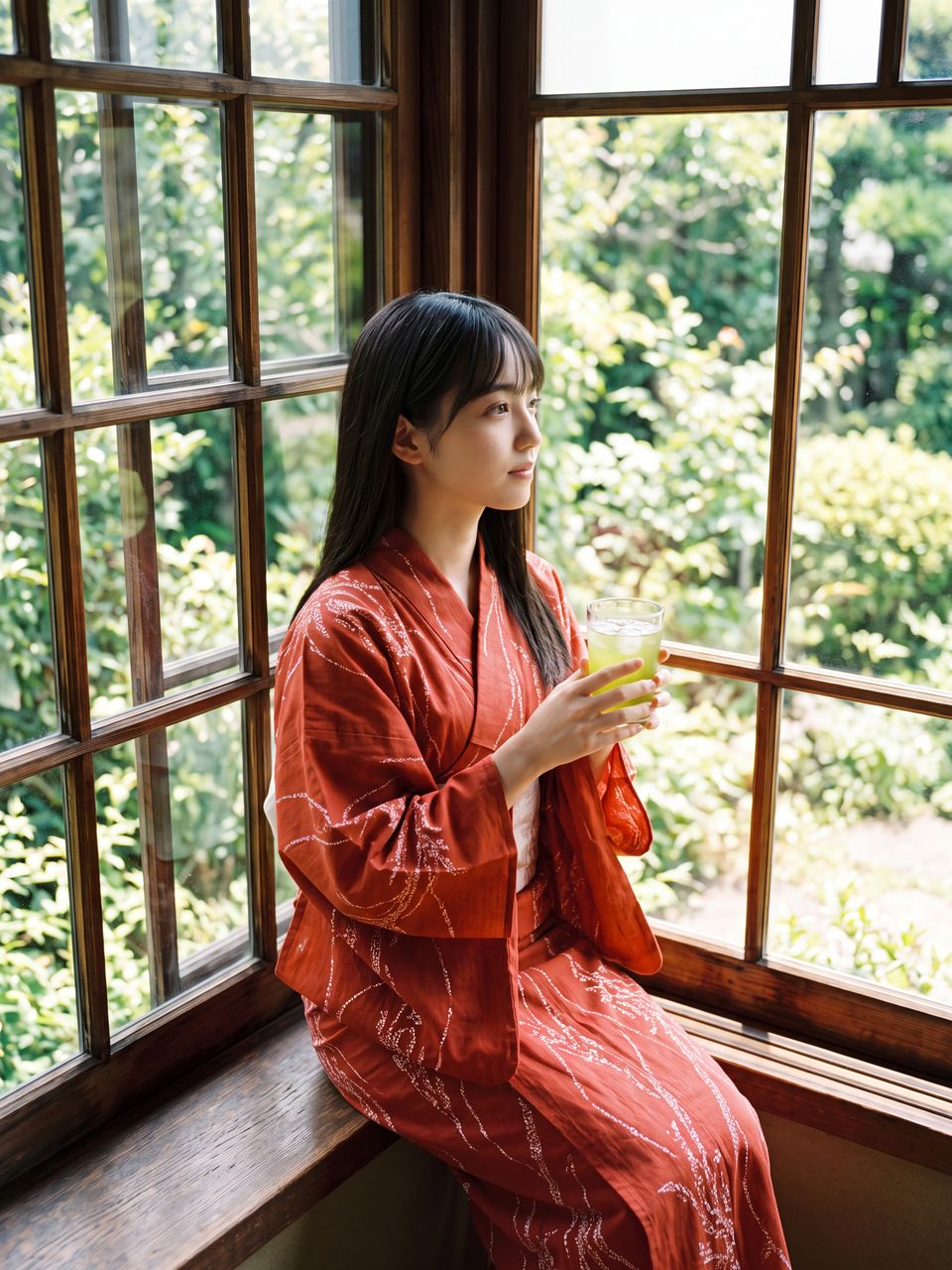 窓辺で寛ぐ如月玲奈