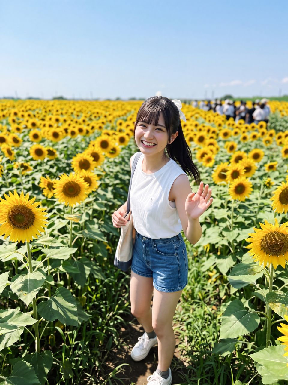 ひまわり畑での瀬戸朝陽