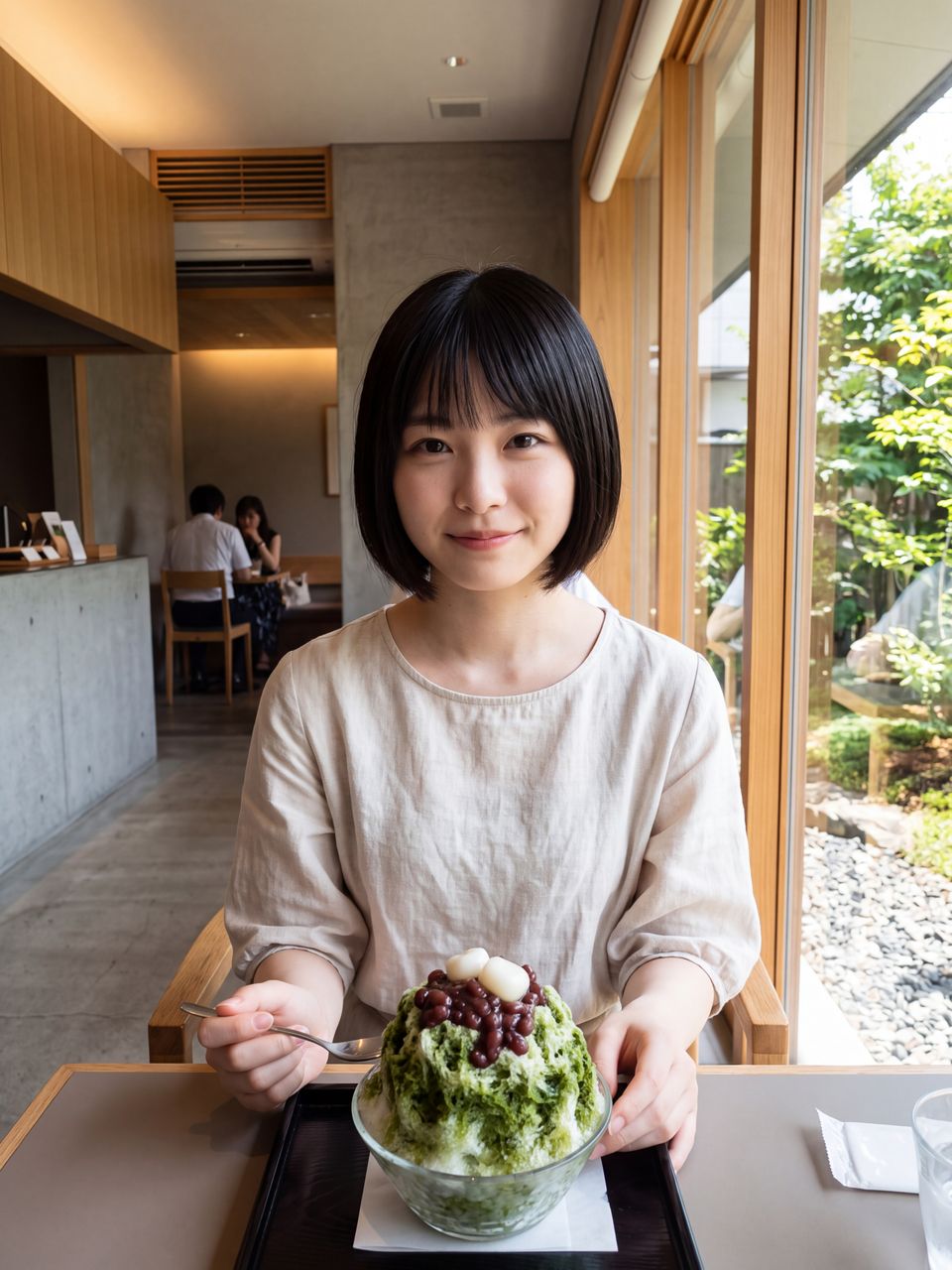 かき氷を楽しむ星野美月